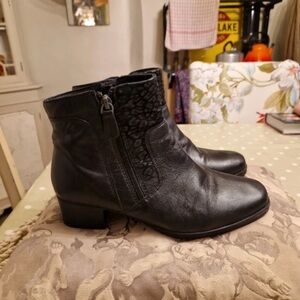 Elegant Black Leather Ankle Booties